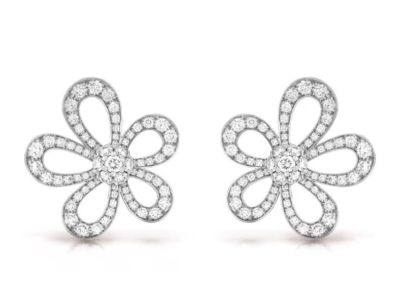 [⭐Clover Jewelry]FLOWERLACE EARRINGS FULL DIAMONDS