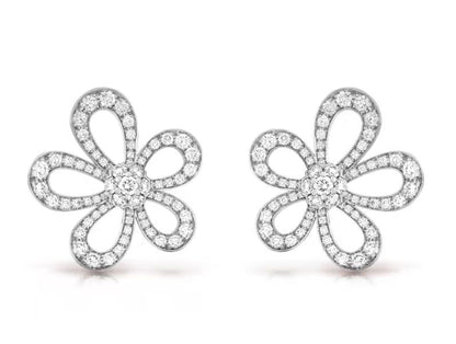 [⭐Clover Jewelry]FLOWERLACE EARRINGS FULL DIAMONDS