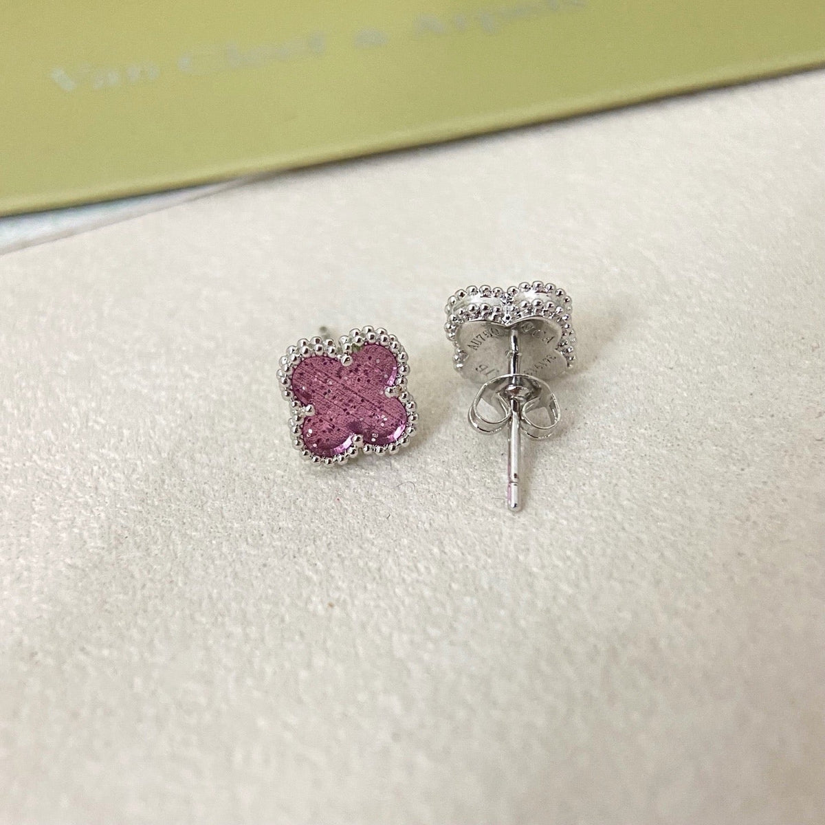 [⭐Clover Jewelry]2026 NEW MINI CLOVER 1 MOTIF  BUBBLE PINK ENAMEL