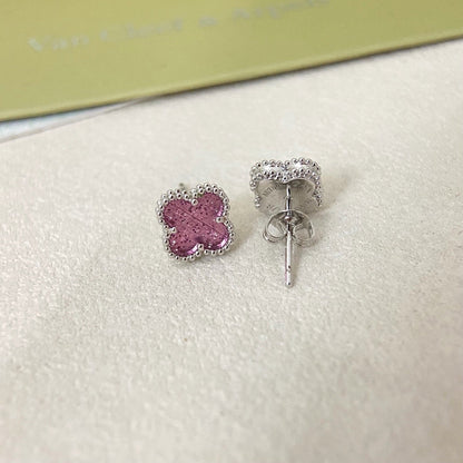 [⭐Clover Jewelry]2026 NEW MINI CLOVER 1 MOTIF  BUBBLE PINK ENAMEL