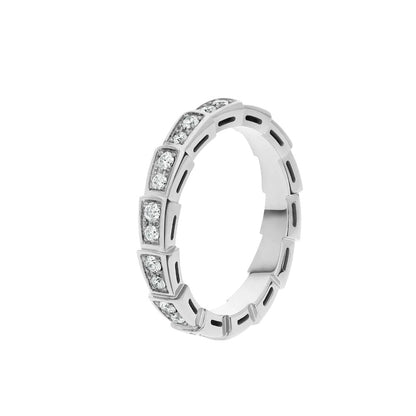 [⭐Clover Jewelry]SERPENTI RING SILVER DIAMOND PAVED 3MM