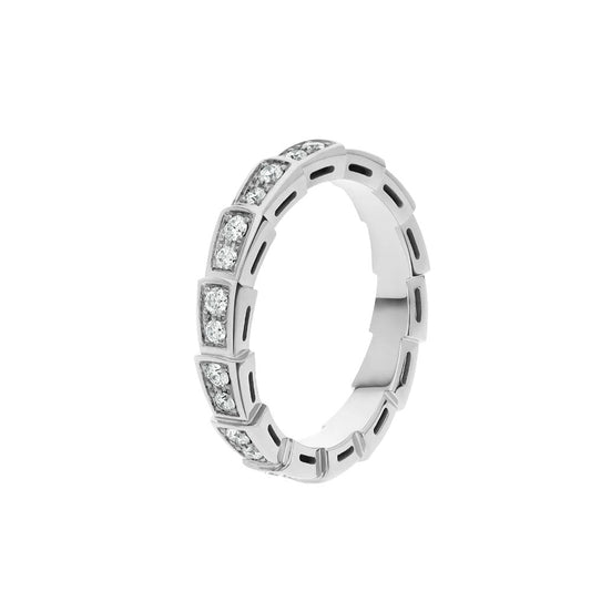 [⭐Clover Jewelry]SERPENTI RING SILVER DIAMOND PAVED 3MM