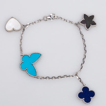 [⭐Clover Jewelry]LUCKY SPRING SILVER BRACELET 4 MOTIF