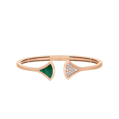 [⭐Clover Jewelry]DREAM BRACELET OPEN MALACHITE PINK GOLD