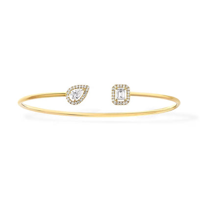 [⭐Clover Jewelry]JONC FLEX MY TWIN TOI & MOI SILVER DIAMOND BRACELET