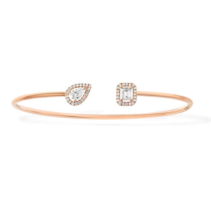 [⭐Clover Jewelry]JONC FLEX MY TWIN TOI & MOI SILVER DIAMOND BRACELET