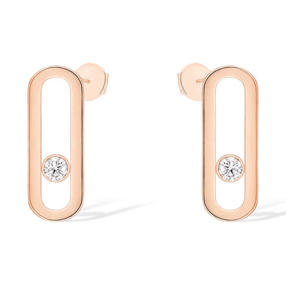[⭐Clover Jewelry]MOVE UNO SMALL 1 DIAMOND EARRINGS