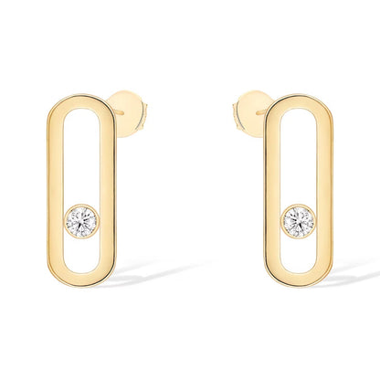 [⭐Clover Jewelry]MOVE UNO SMALL 1 DIAMOND EARRINGS