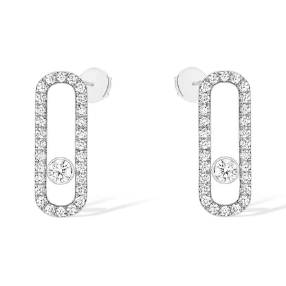 [⭐Clover Jewelry]MOVE UNO STUD DIAMOND PAVED EARRINGS