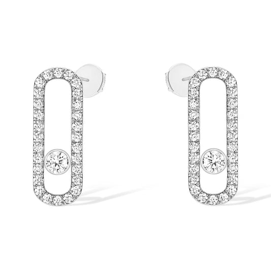 [⭐Clover Jewelry]MOVE UNO STUD DIAMOND PAVED EARRINGS