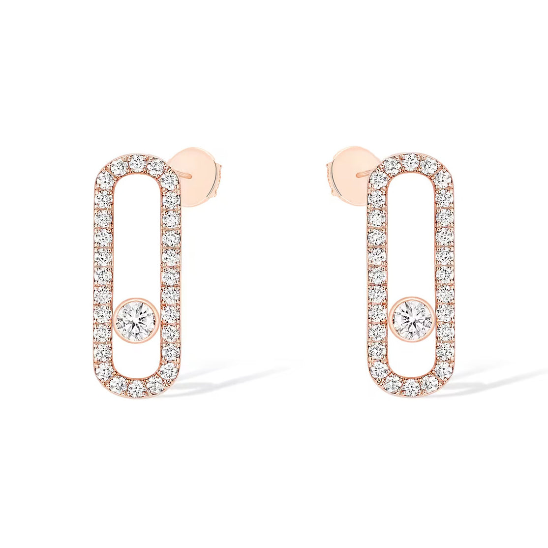 [⭐Clover Jewelry]MOVE UNO STUD DIAMOND PAVED EARRINGS