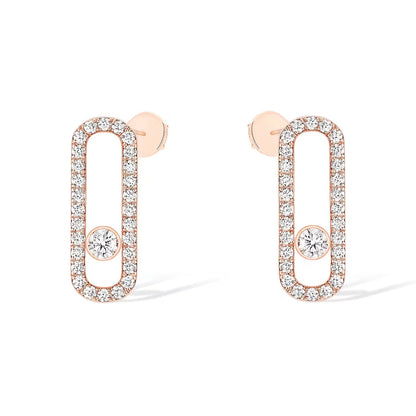 [⭐Clover Jewelry]MOVE UNO STUD DIAMOND PAVED EARRINGS