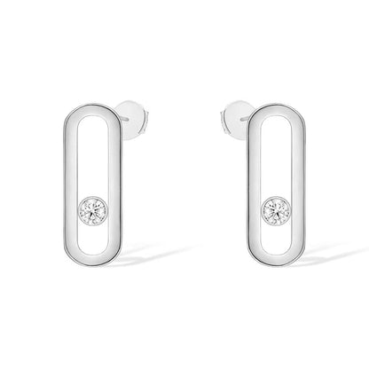 [⭐Clover Jewelry]MOVE UNO SMALL 1 DIAMOND EARRINGS