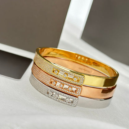 [⭐Clover Jewelry]Move Noa Rose Gold Pavé Diamond Bangle Bracelet