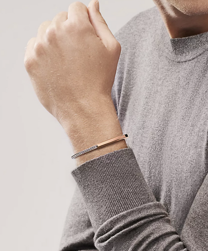 [Clover Jewelry]LOCK BRACELET ROSE AND WHITE GOLD DIAMOND