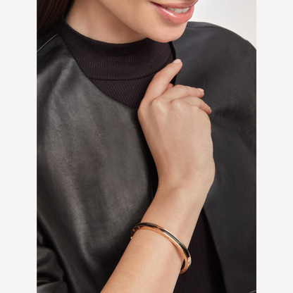 [⭐Clover Jewelry]ZERO 1 PINK GOLD WITH BLACK CERAMIC BRACELET