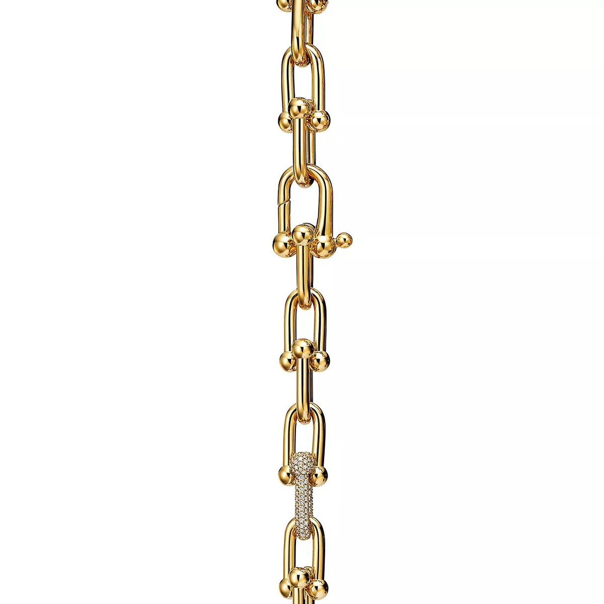 [Clover Jewelry]HARDWEAR LARGE LINK GOLD DIAMOND BRACELET