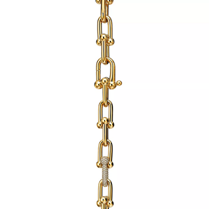 [Clover Jewelry]HARDWEAR LARGE LINK GOLD DIAMOND BRACELET