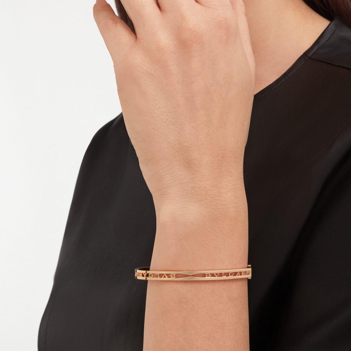 [⭐Clover Jewelry]ZERO 1 SPIRAL LOGO PINK GOLD BRACELET