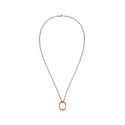 [Clover Jewelry]LOCK SMALL PENDANT PINK DIAMOND PINK GOLD NECKLACE