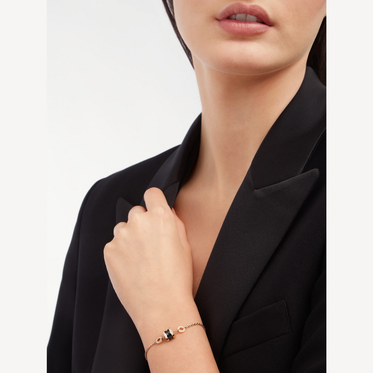 [⭐Clover Jewelry]ZERO 1 SOFT PINK GOLD AND BLACK CERAMIC BRACELET