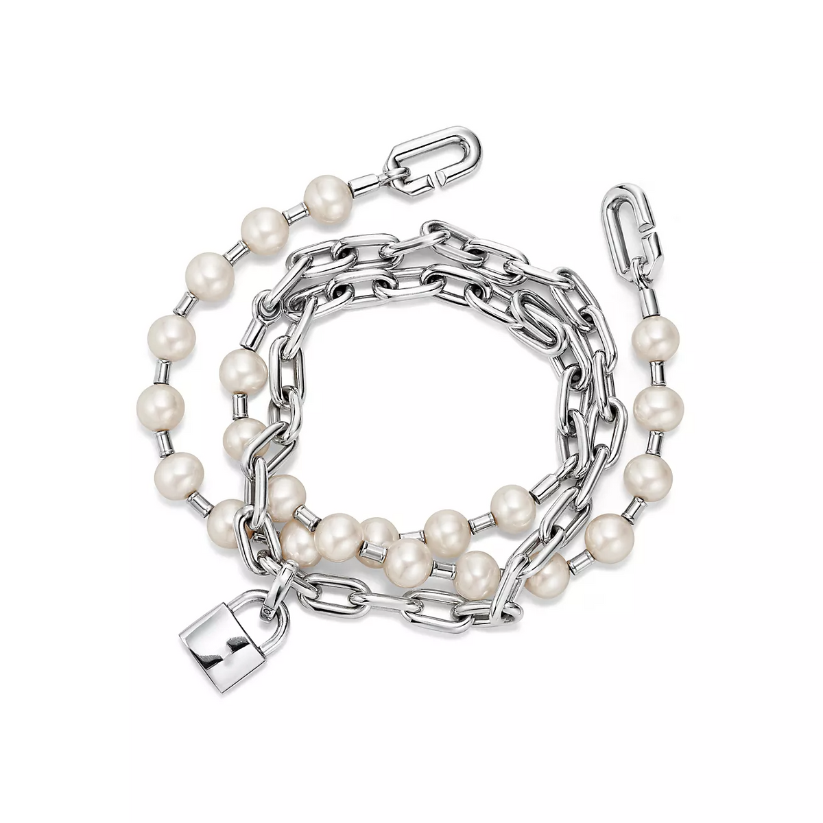 [Clover Jewelry]PEARL LOCK SILVER BRACELET