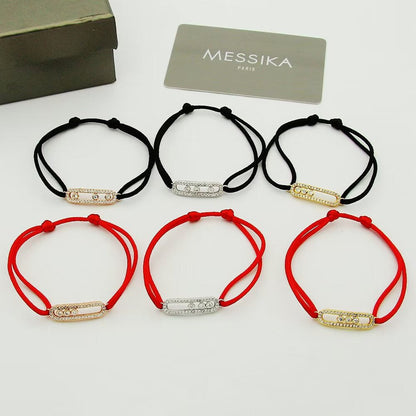 [⭐Clover Jewelry]Messika Care(s) pink cord pavé bracelet