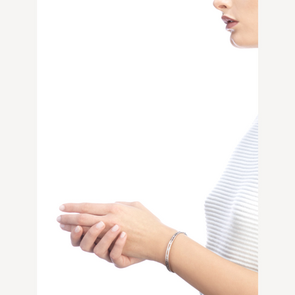 [⭐Clover Jewelry]ZERO 1 SPIRAL LOGO SILVER BRACELET