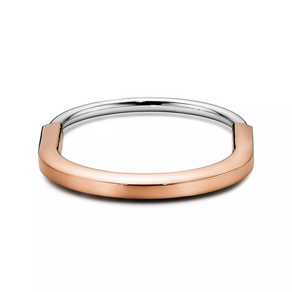[Clover Jewelry]LOCK BRACELET ROSE AND WHITE GOLD