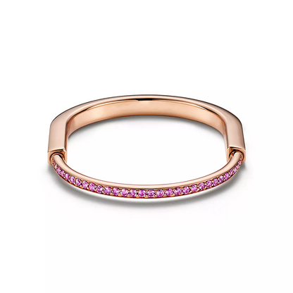 [Clover Jewelry]LOCK BRACELET ROSE DIAMOND PINK GOLD