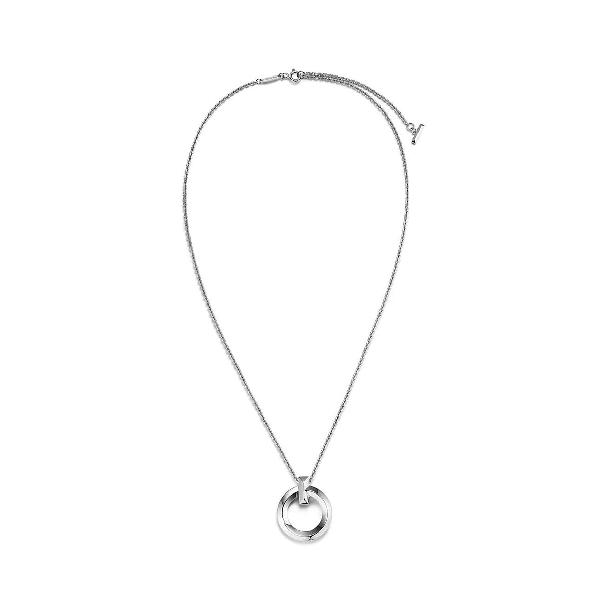 [Clover Jewelry]T CIRCLE PENDENT SILVER NECKLACE
