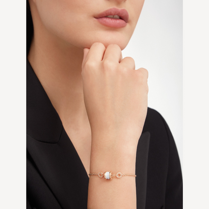 [⭐Clover Jewelry]ZERO 1 SOFT PINK GOLD AND WHITE CERAMIC BRACELET
