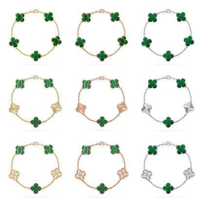 [⭐Clover Jewelry] CLOVER 5 MOTIF MALACHITE BRACELET COLLECTION