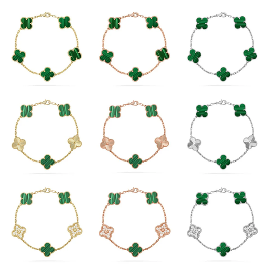 [⭐Clover Jewelry] CLOVER 5 MOTIF MALACHITE BRACELET COLLECTION