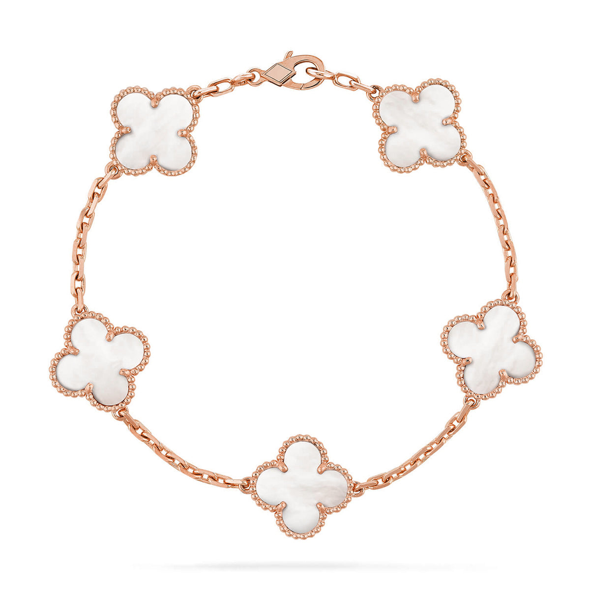 [⭐Clover Jewelry]CLOVER WHITE PEARL MOP 5 MOTIF BRACELET COLLECTION