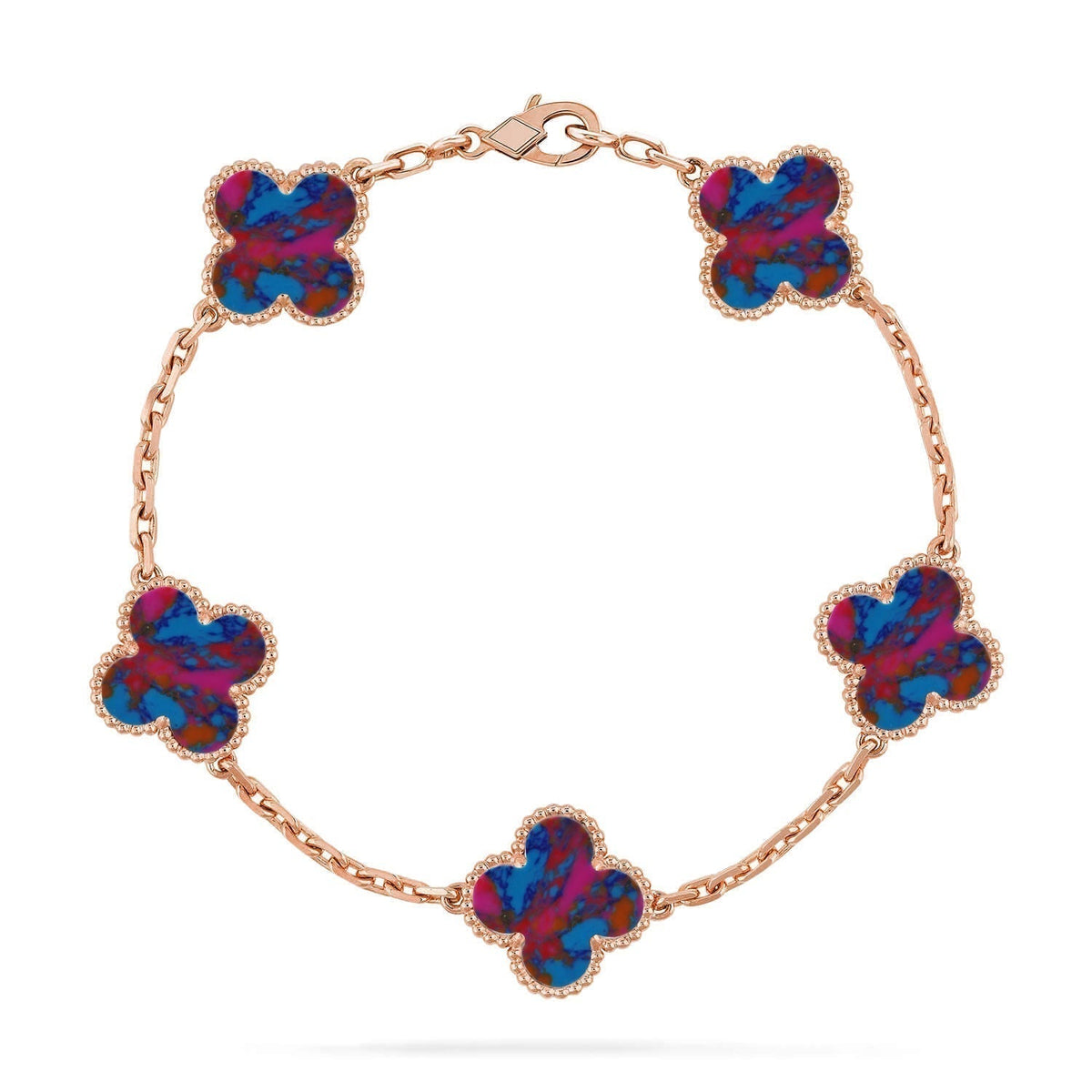 [⭐Clover Jewelry]CLOVER 5 MOTIF COLOR GEMSTONES BRACELET COLLECTION