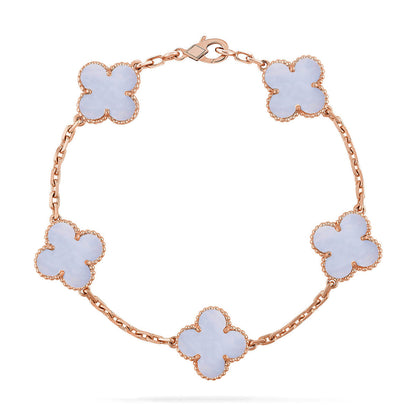 [⭐Clover Jewelry] CLOVER 5 MOTIF PURPLE CHALCEDONY BRACELET COLLECTION