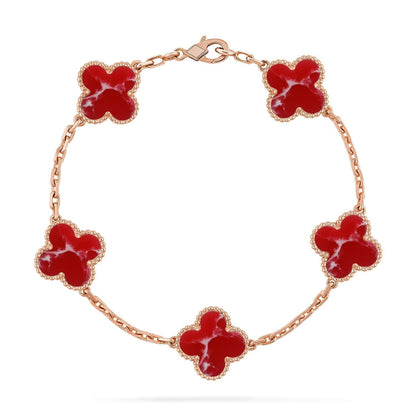[⭐Clover Jewelry]CLOVER 5 MOTIF RED PATTERN BRACELET COLLECTION