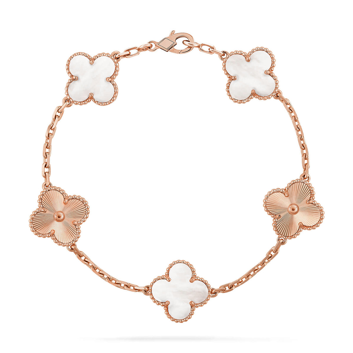 [⭐Clover Jewelry]CLOVER WHITE PEARL MOP 5 MOTIF BRACELET COLLECTION