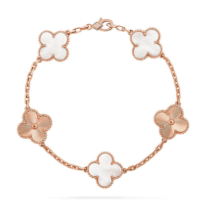 [⭐Clover Jewelry]CLOVER WHITE PEARL MOP 5 MOTIF BRACELET COLLECTION