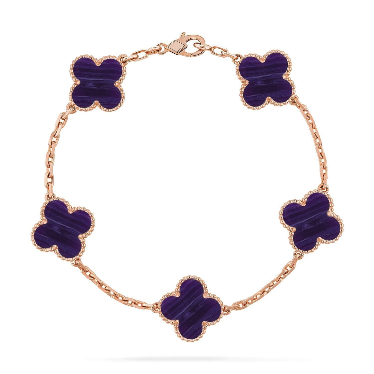 [⭐Clover Jewelry]CLOVER 5 MOTIF PURPLE STRIPES BRACELET COLLECTION