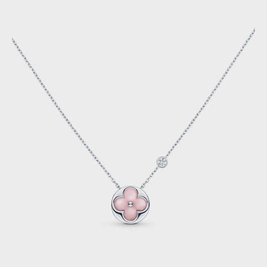 [⭐Clover Jewelry]SUN MOTIF PINK MOP SILVER BRACELET