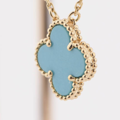 [⭐Clover Jewelry]CLOVER 15MM VINTAGE TURQUOISE NECKLACE