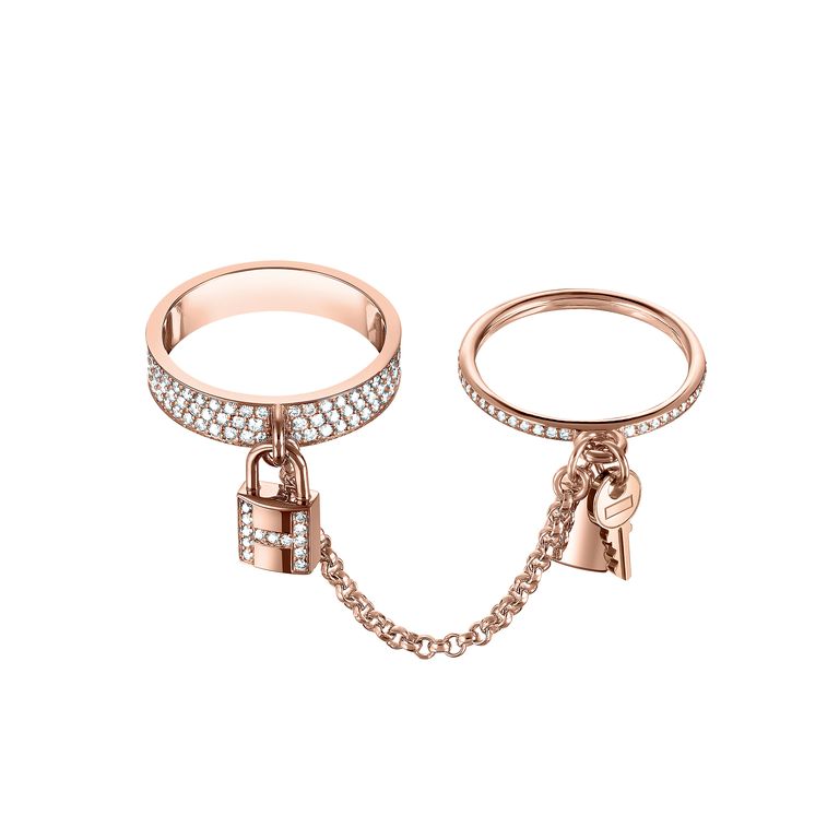 [⭐Clover Jewelry]HM KELLY CLOCHETTE DOUBLE RING IN  WITH DIAMONDS