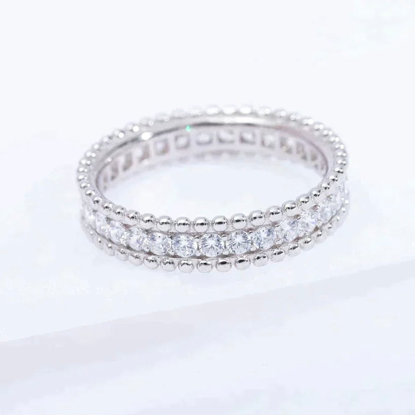 [⭐Clover Jewelry]PERLEE DIAMOND SILVER RING
