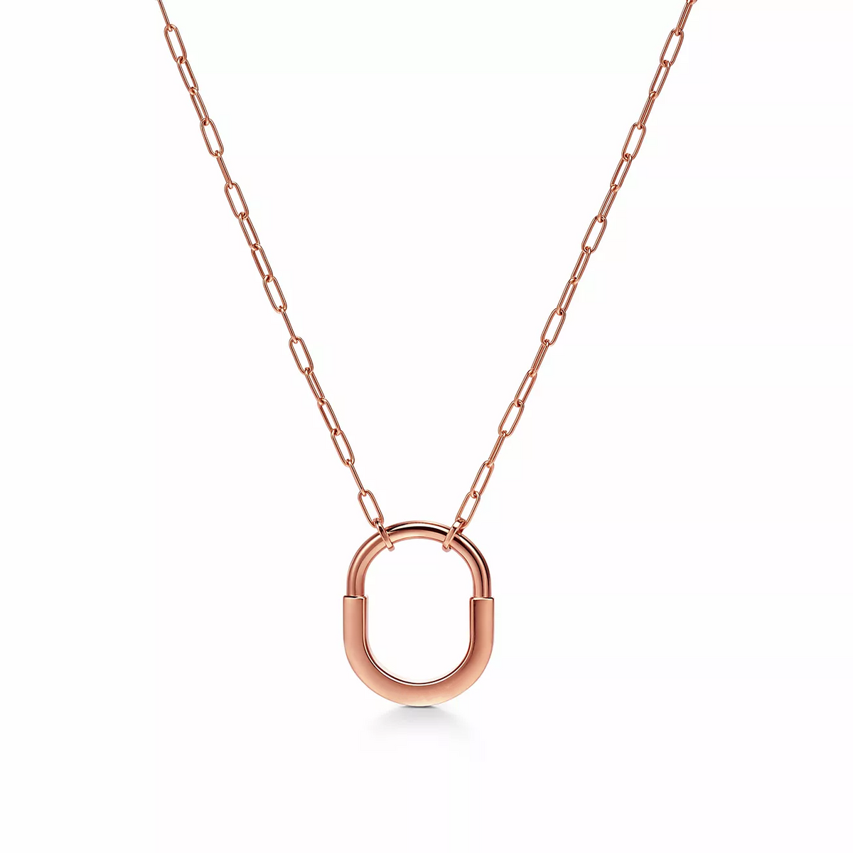 [Clover Jewelry]LOCK MEDIUM PENDANT PINK DIAMOND PINK GOLD NECKLACE
