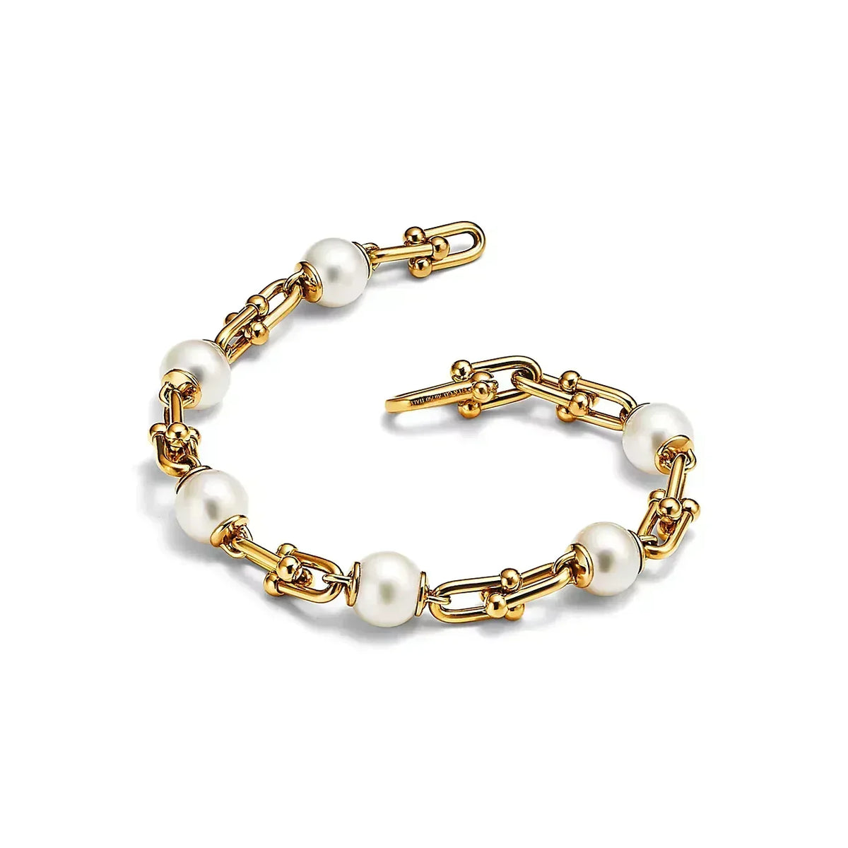 [Clover Jewelry]LINK BRACELET GOLD WITH FRESHWATER PEARLS