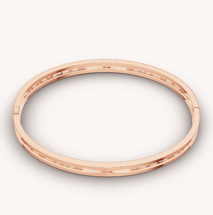 [⭐Clover Jewelry]ZERO 1 SPIRAL LOGO PINK GOLD BRACELET