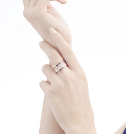 [⭐Clover Jewelry]ZERO 1 WITH PAVED DIAMONDS ON THE SPIRAL RING