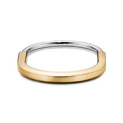 [Clover Jewelry]LOCK BRACELET YELLOW AND WHITE GOLD